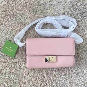 Kate Spade Pink Crossbody Bag with Gold Clasp